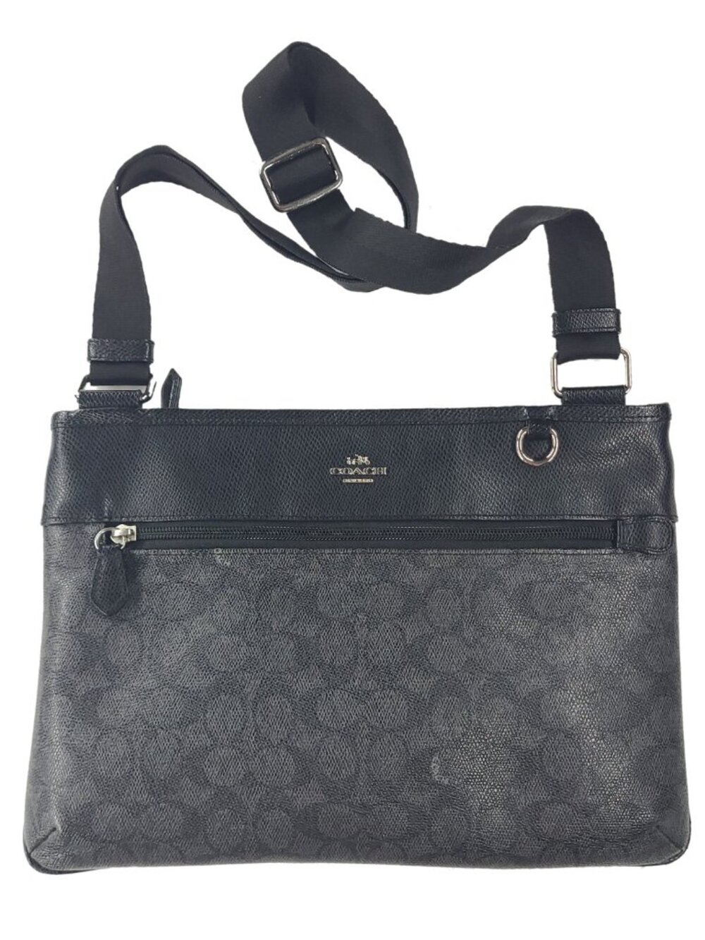 Coach Spencer Signature logo Crossbody Bag Black and Gray